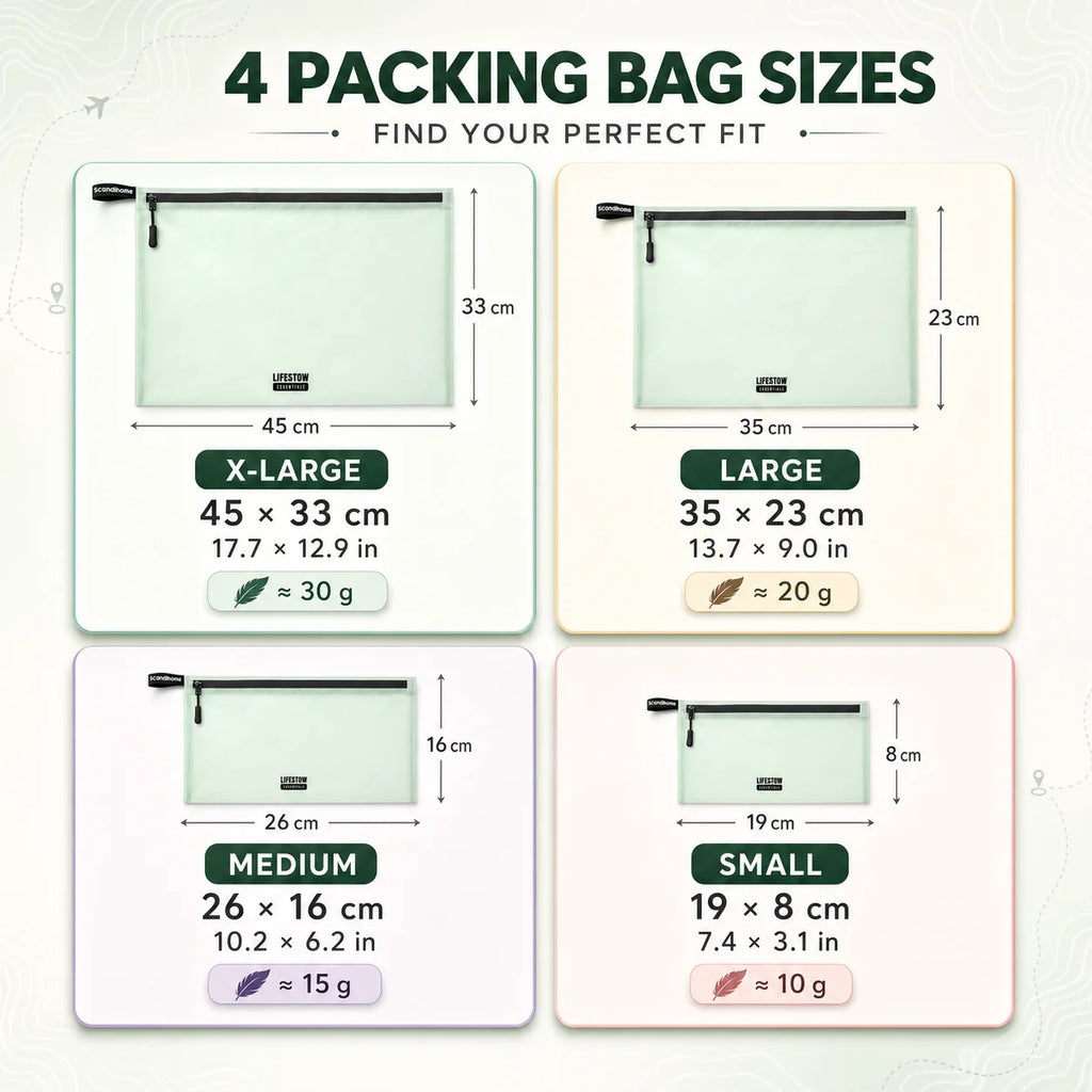 Waterproof Travel Storage Bags Set Lightweight Nylon Packing Cubes Pouch Luggage Organizer Clothes Toiletry Makeup Bag