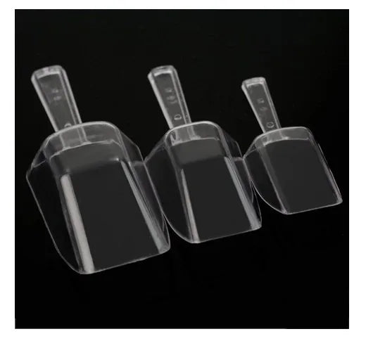 3pcs Bar Buffet Wedding Favor Party Ice Sugar Sweets Candy Clear Plastic Scoops Kitchen Gadget Dessert Grain Dry Goods Shovel