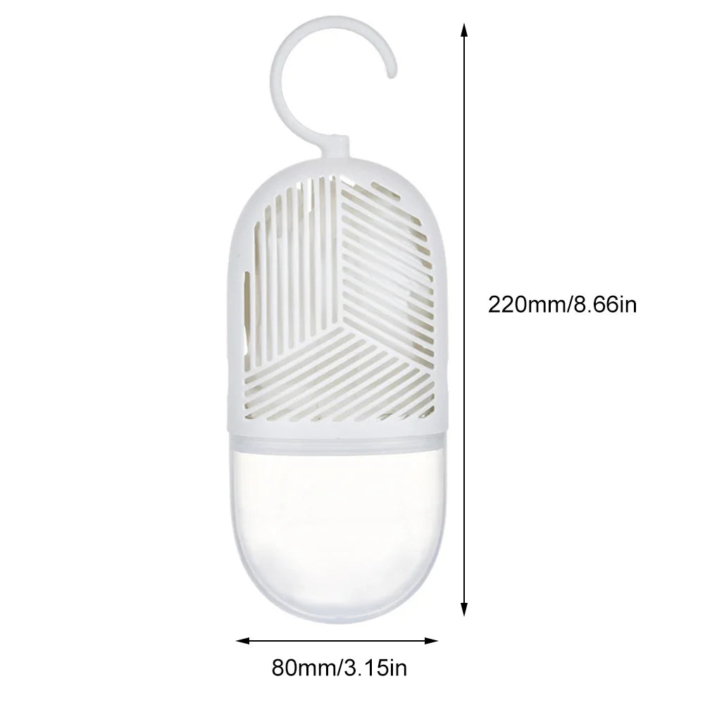 Clothes Dehumidification Box Reusable Hanging Dehumidifier Packs Anti-Mold with Water Collector&Hook for Wardrobe Closet Cabinet