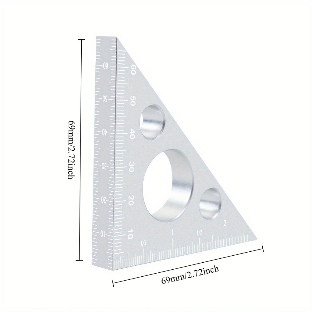 Aluminum Right Angle Ruler Woodworking Ruler Triangle Ruler Scales Machinist Carpenter's Square Height Measuring Tools Gauge