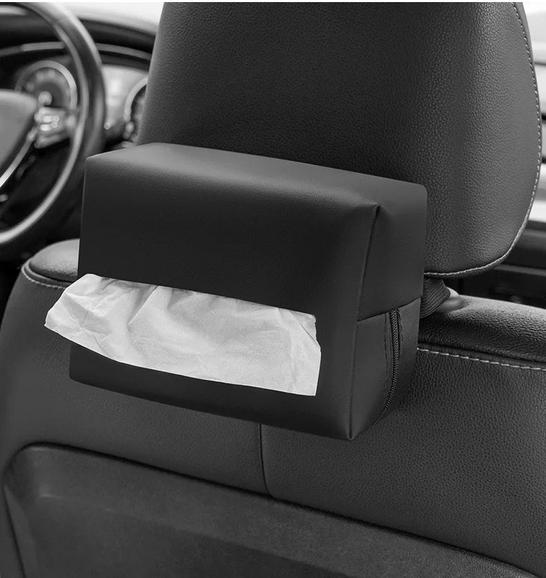 Car Tissue Box, (Large - One Size) Sunshade Seatbackrest Hanging Tissue Box, Car Armrest Box, Car Storage and Organizing Accesso