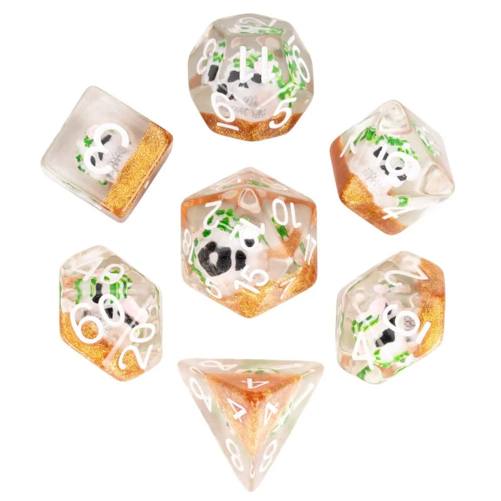 Cusdie 7 SKULL DND Dices Transparent D4 D6 D8 D10 D% D12 D20 Polyhedral Dice Set for D&D Pathfinder Role Playing Board Games