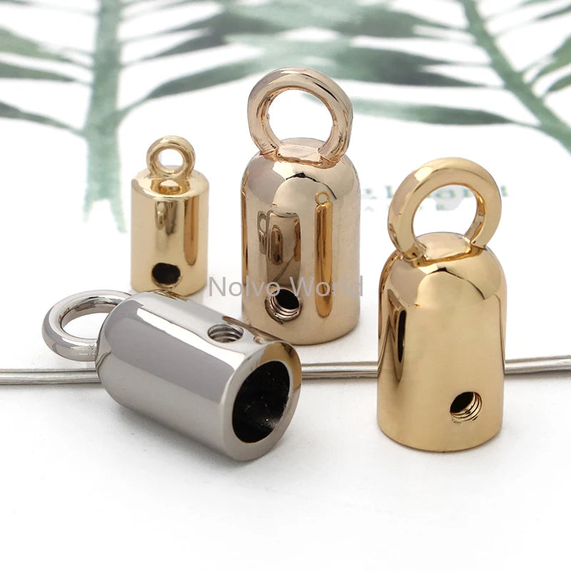 10/30/100PCS Metal Bag Straps Clasps Tassel Fringe Cap Buckle For Lether Rope Cord Lock Connector Hanger Shoulder Accessories