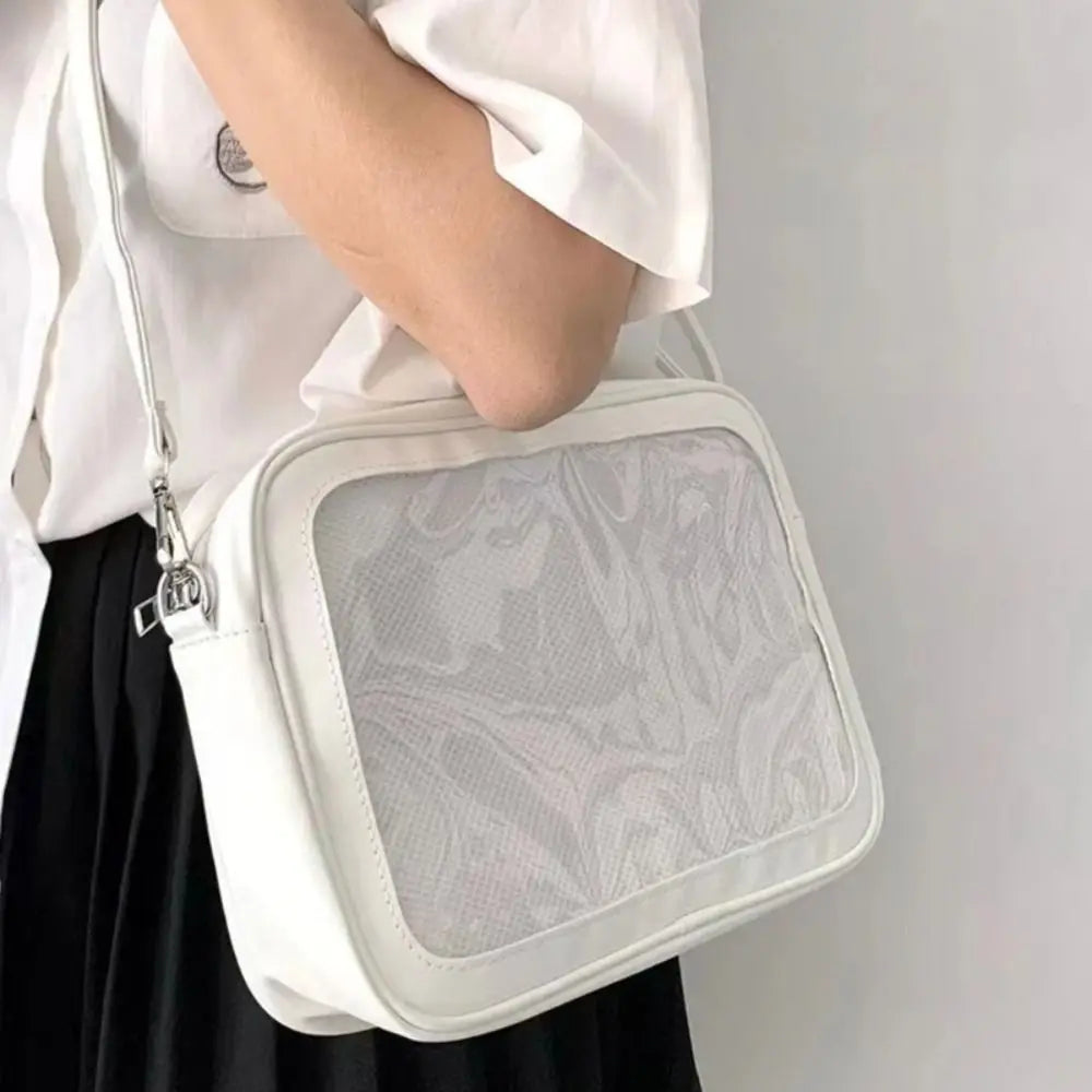 Zipper Bag Solid Color Itabag PU Idol Merchandise Storage Transparent Bags Small Item Bag Storage Bag Shoulder Bag Children