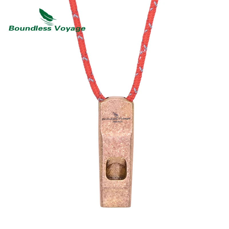 Boundless Voyage Titanium Whistle 120dB Emergency Survival Safety Gear Camping Loud Signal Whistle with Lanyard