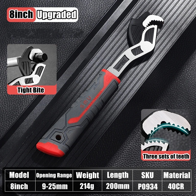 6/8/10/12 inch CR-V Steel Wrench Multifunctional Self-locking Pipe Wrench Hand Manual Tool Adjustable Wrench Car Repair Tools
