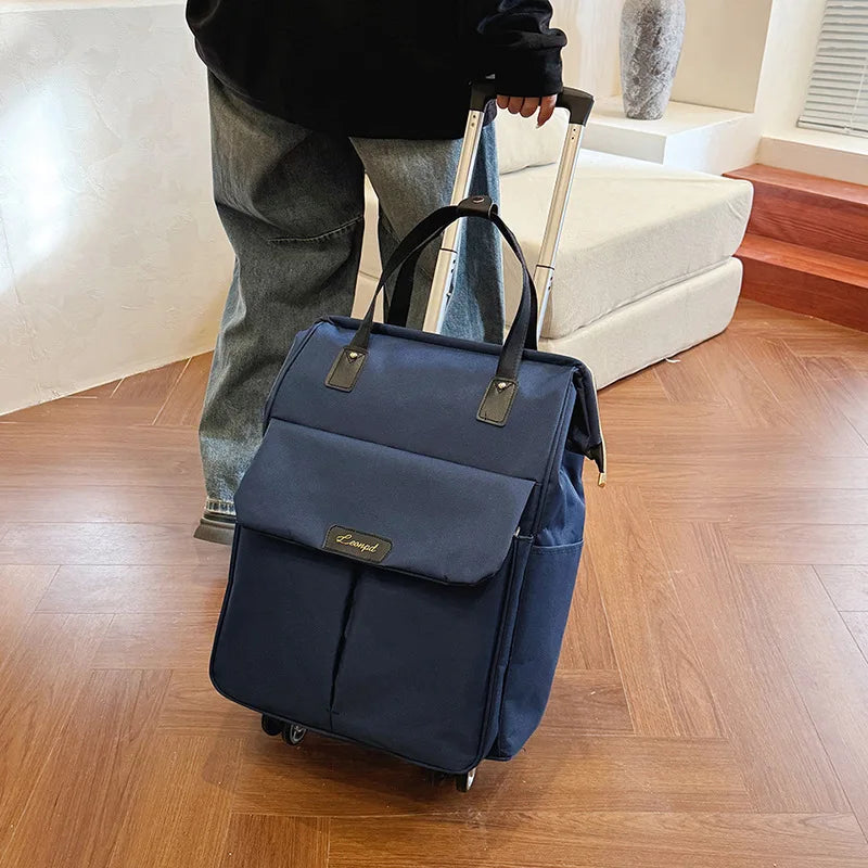 Large Capacity Double Shoulder Travel Bag Handheld Boarding Box Short Trip Luggage Bag Wheel Universal Pull Rod Bag