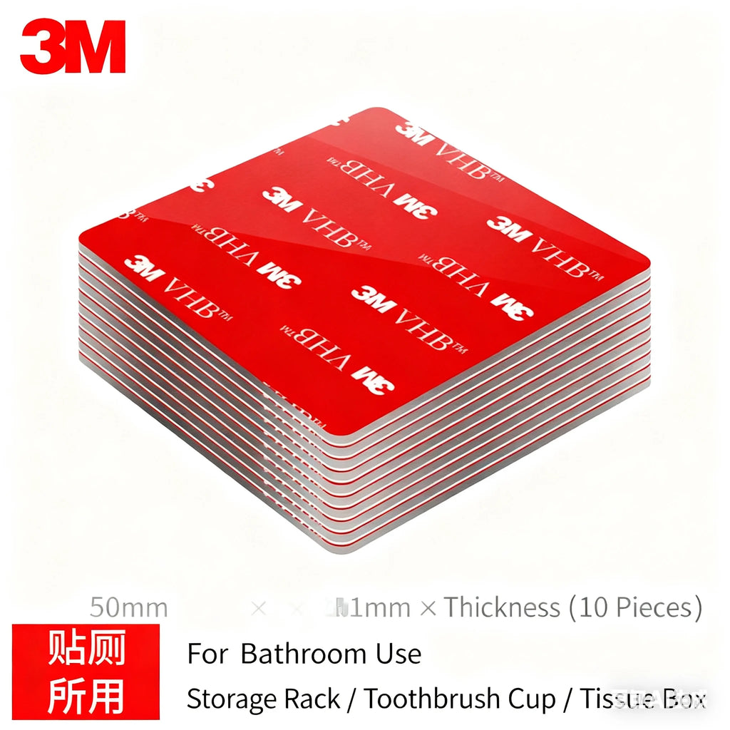 3M 10pcs Strong Double Sided Tape Adhesive Square/Round High Viscosity Traceless Foam Adhesive Tape for Car Special Fixed Wall