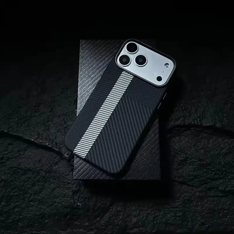 For Magsafe Carbon Fiber Texture Armor Case For iPhone 17 17Pro Max 16 Pro Ultrathin Alloy Lens Wireless Charge Hard Cover Coque