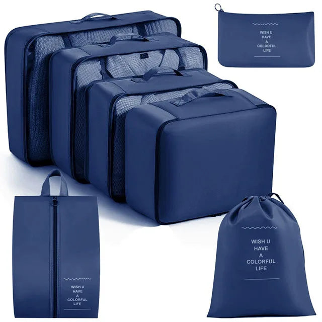 11Pcs Travel Packing Cubes Set Waterproof Luggage Organizer Drawstring Storage Bags for Clothes Shoes Underwear Cosmetic