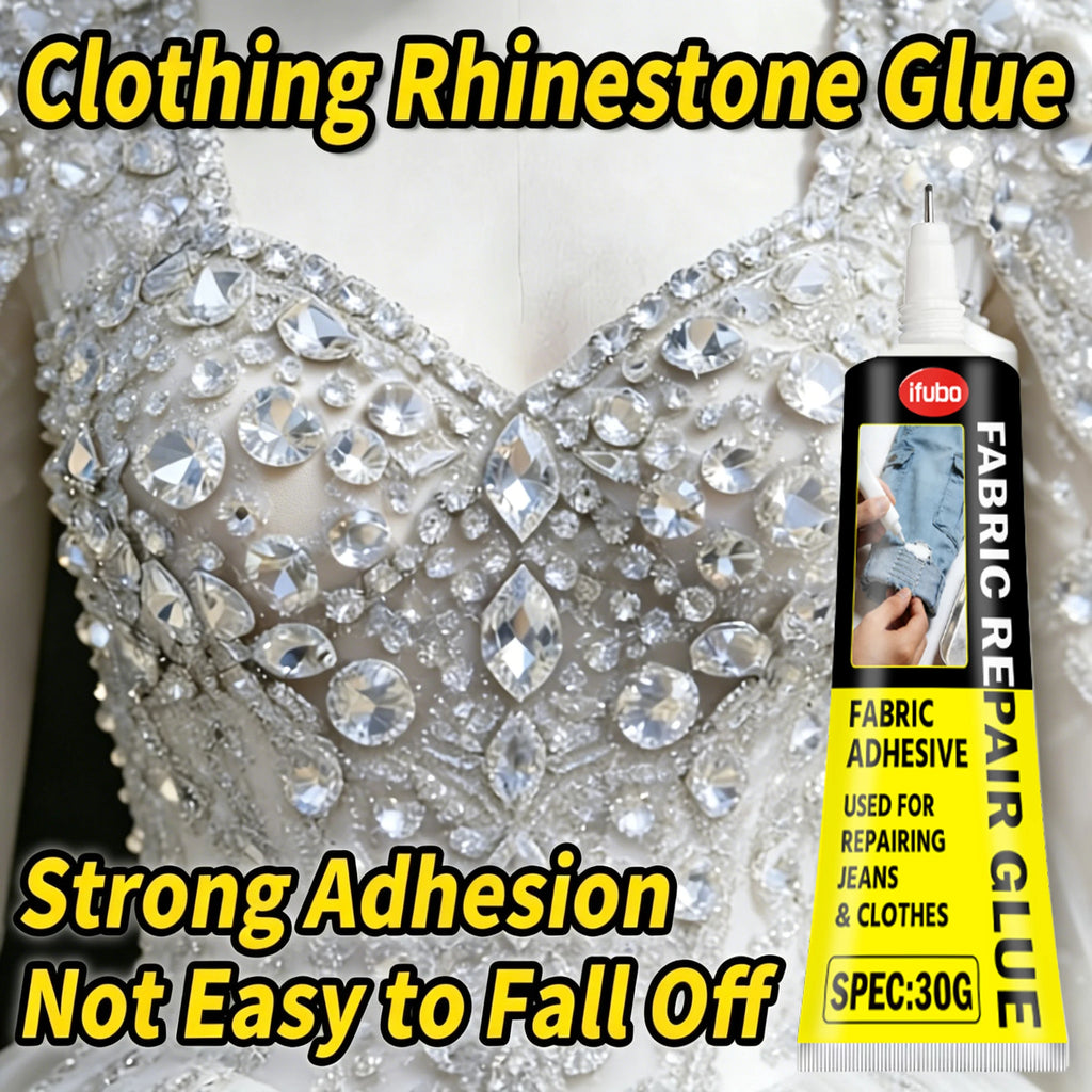 Ifubo Fabric Repair Adhesive 30ml Rhinestone Glue For Clothing Strong Bond Waterproof Washable Clear Glue For Buttons