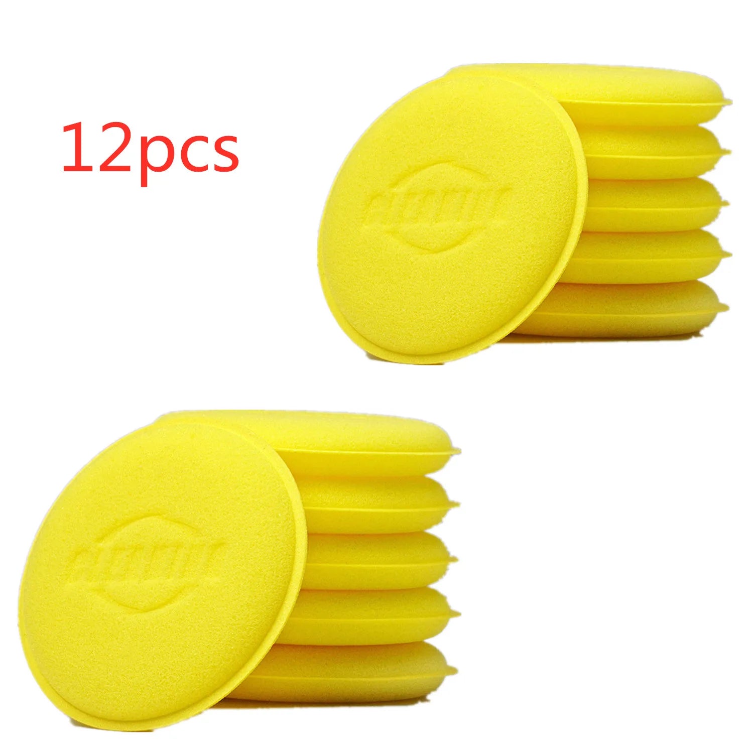 12PCS Car Detailing Sponge High Density Foam Applicator Pad Round Polishing Wiping Cleaning Tool For Auto Car Wash Supplies