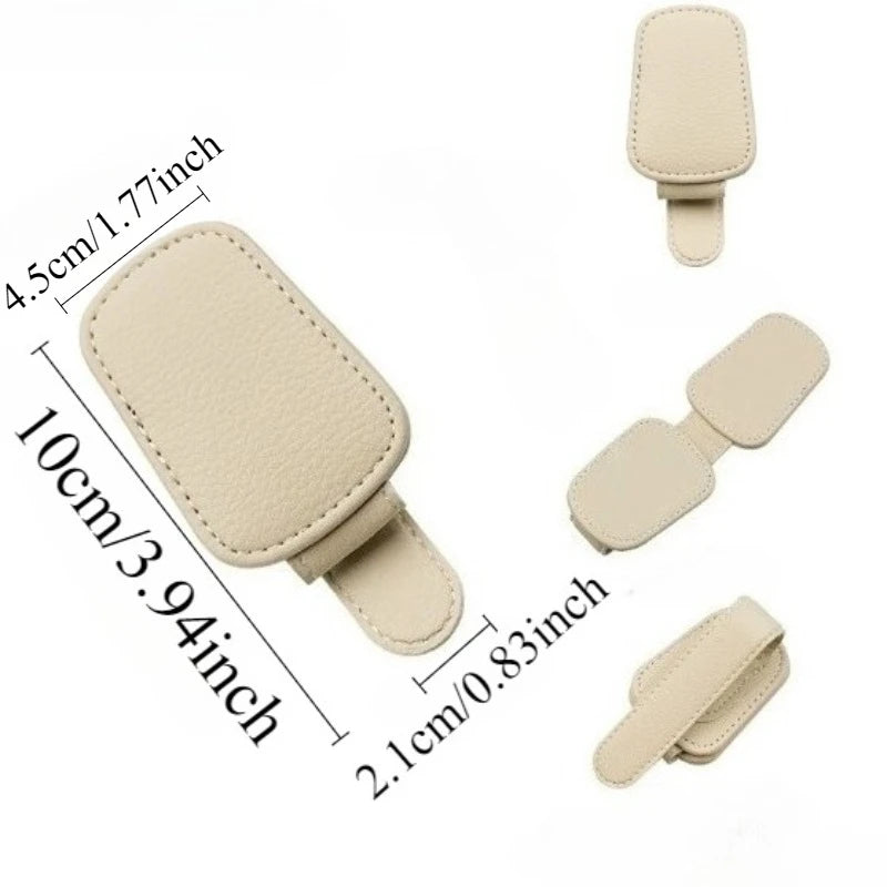 Car Sun Visor Eyeglasses Clip with Magnetic Suction – Stable Storage for Glasses, Cards, Tickets, Hanger Style Car Clip Holder