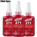 JXVX 271 Threadlocker High Strength Red Thread Locking Agent Sealant 50ml Anaerobic Glues Anti Loose Screw Glues Fastening Quickly Cured Threadlocker Adhesive for Screw 1-10pcs.