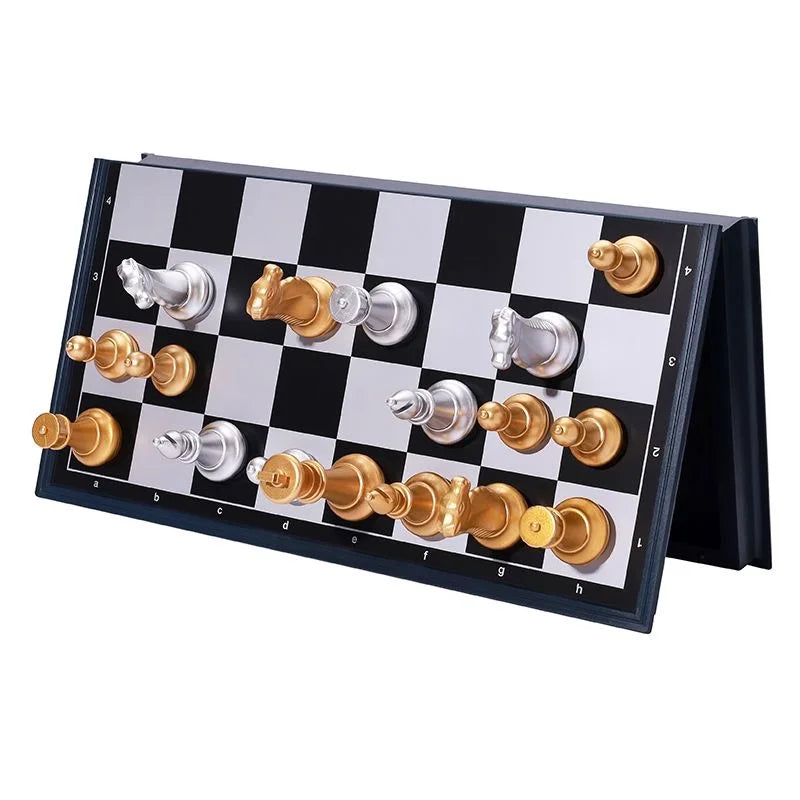 Magnetic International Chess Pieces Set, Folding Table Board, 3 Different Size, 36x31cm King 7.2cm
