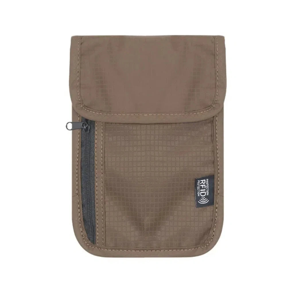 Anti-Theft RFID Passport Bag Rfid-Blocking Neck Hanging Neck Wallet Storage Organizer Multifunction Document Credit Case