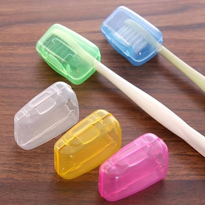 8pcs of Toothbrush Head Protective Covers, Portable Travel Toothbrush Case, Random Color Dental Kit Box.