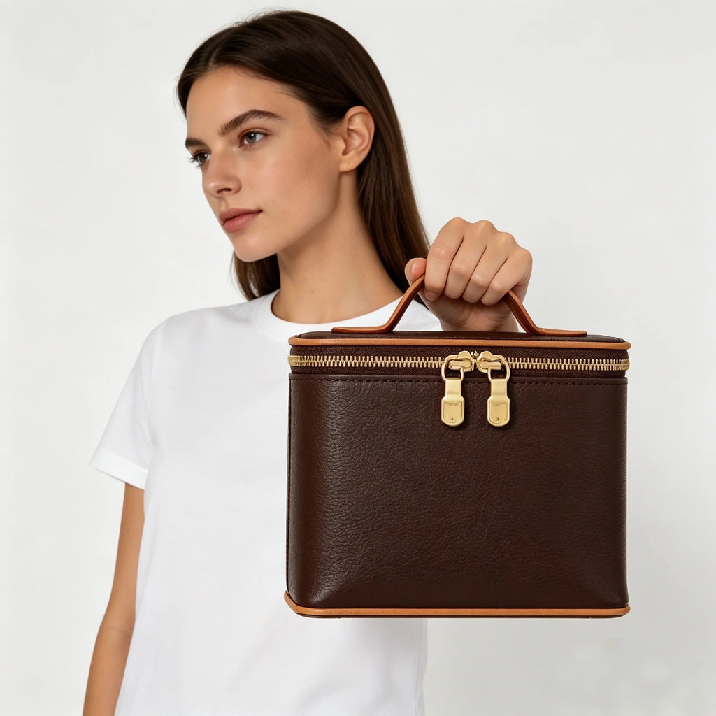 Premium PU Leather Top Handle Bag Ladies Office Work Tote Bag with Gold Hardware Luxe Designer Style