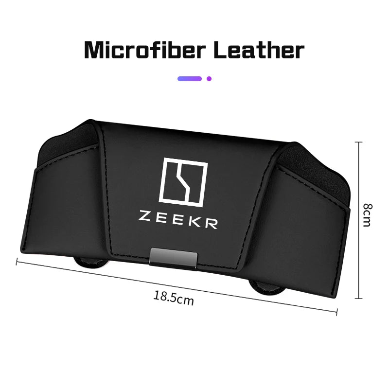 Sunglasses Box Magnetic Leather Car Visor Glasses Case For ZEEKR 001 007 009 X MIX 7X 9X M-Vision Glasses Case Car Accessories
