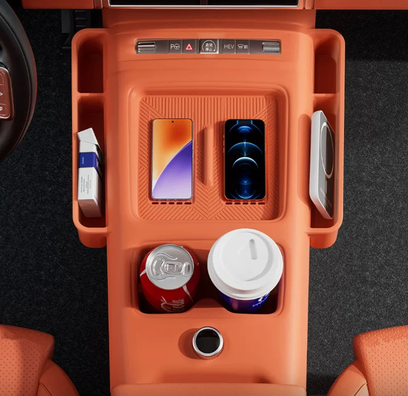 Full Wrap Silicone Center Console Pad for BYD Leopard 7 Titanium 7 Cup Holder Mat Anti-Scratch Interior Accessory