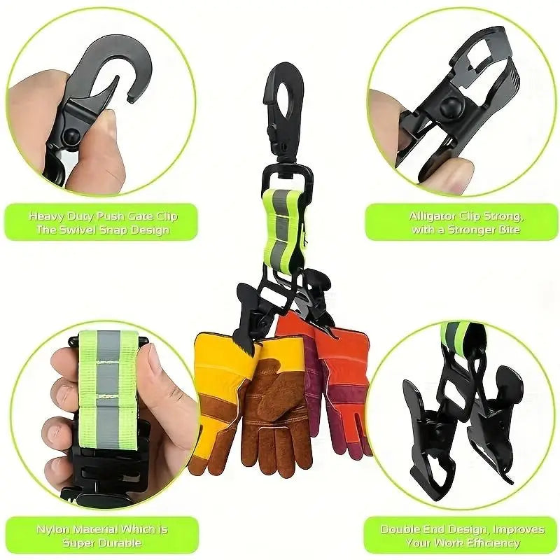 Glove Clips Firefighter Glove Strap Gloves Holder for Hanging Gloves Tool Bags Glove Keeper Glove Clamp Gear Accessories