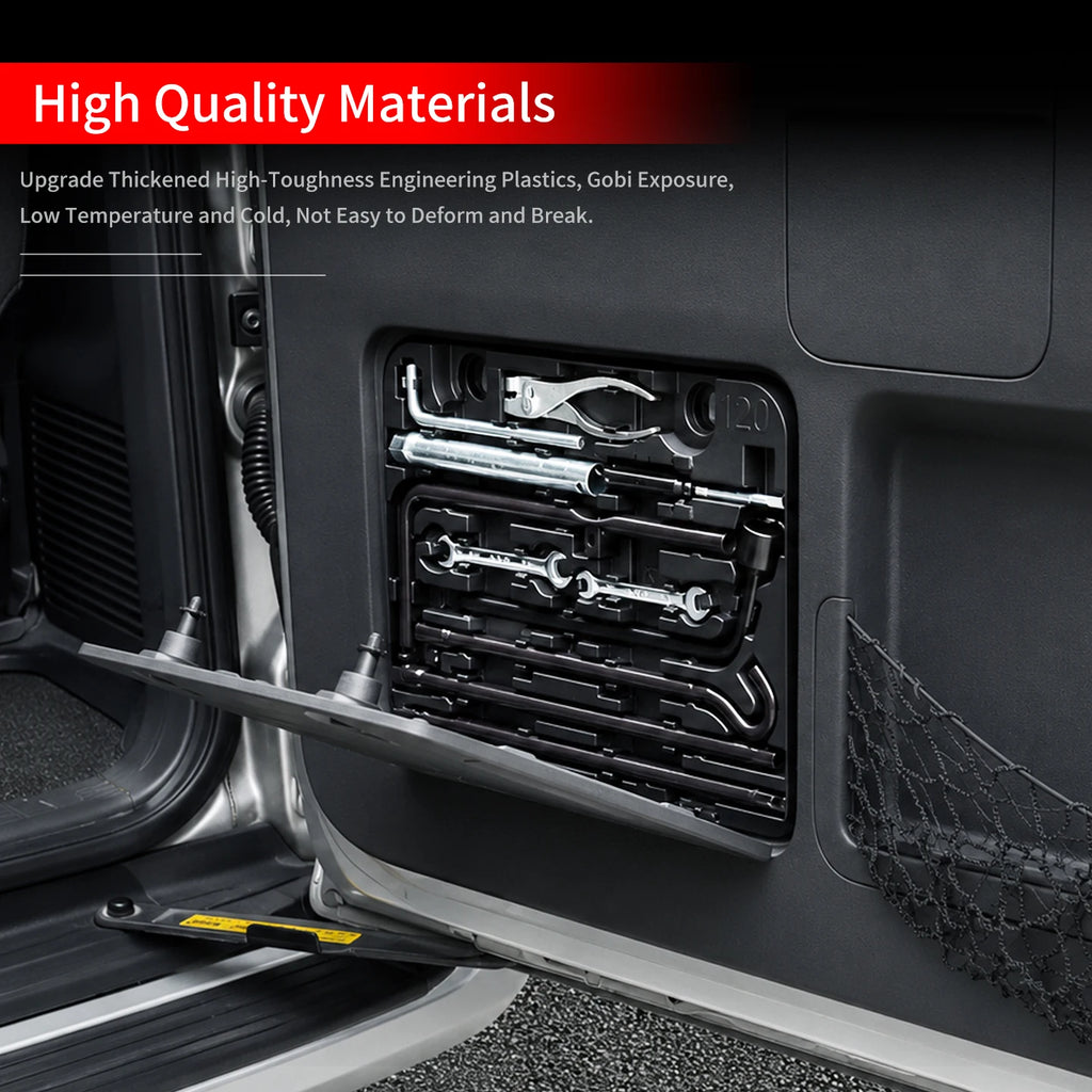 For 2003-2009 Toyota Land Cruiser Prado LC120 J120 Emergency Tool Box Storage Organizer Black Trunk Accessories