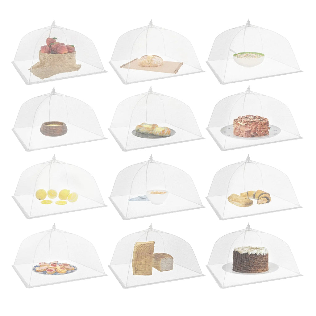 Food Covers 17 Inch Pop-Up Encrypted Mesh Plate Serving Tents, Fine Net Screen Umbrella for Outdoors, Parties, Picnics, BBQs