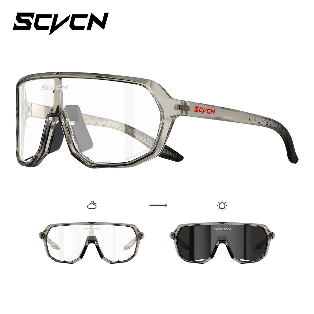 SCVCN HD UV400 Photochromic Hiking Sunglasses Outdoor Sports Stylish Cycling Glasses Running Rock Climbing Driving Sunglasses