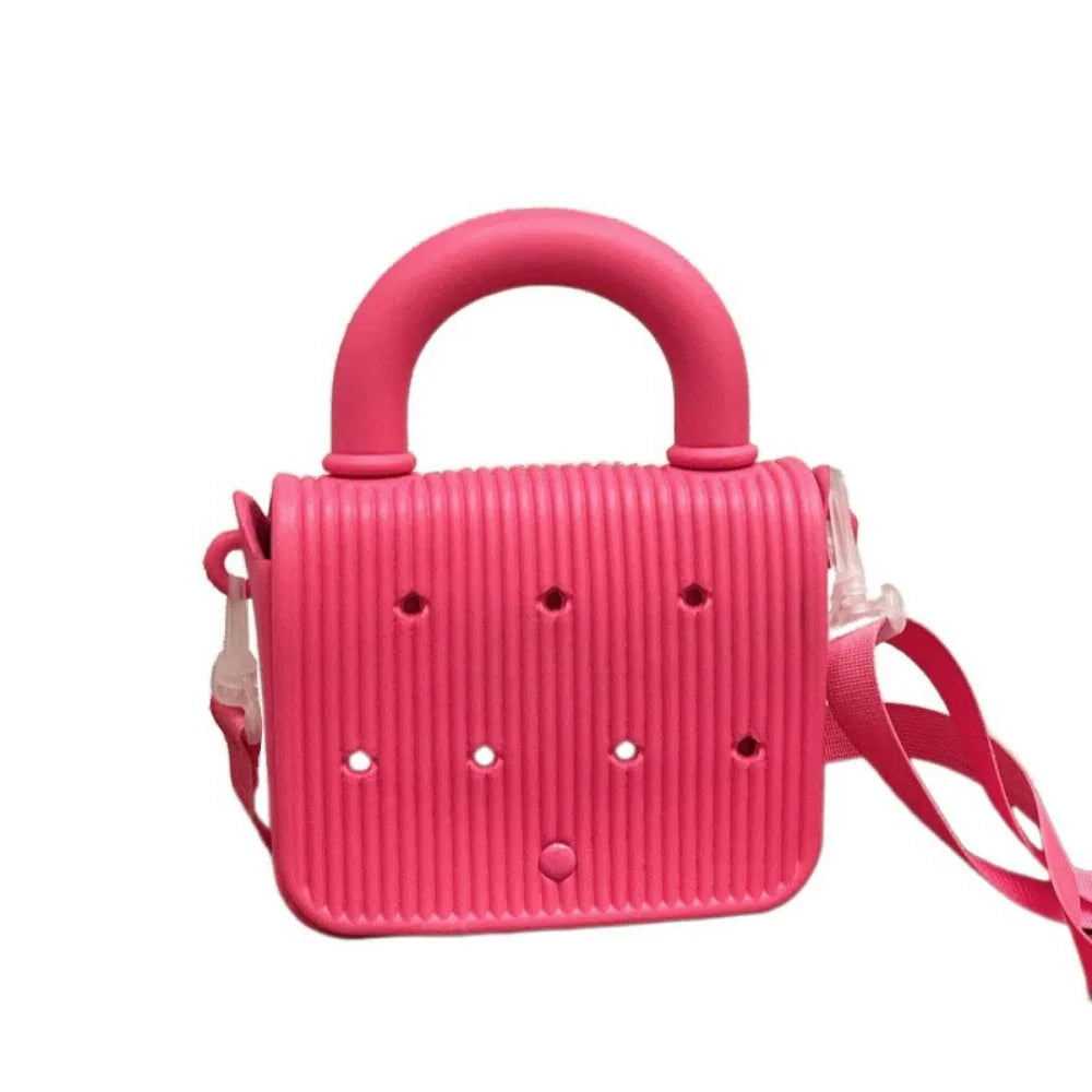 Anti-slip Waterproof Beach Bag Top Handle Sandproof Cartoon Crossbody Tote Adjustable straps DIY EVA Handbags With Hole Summer