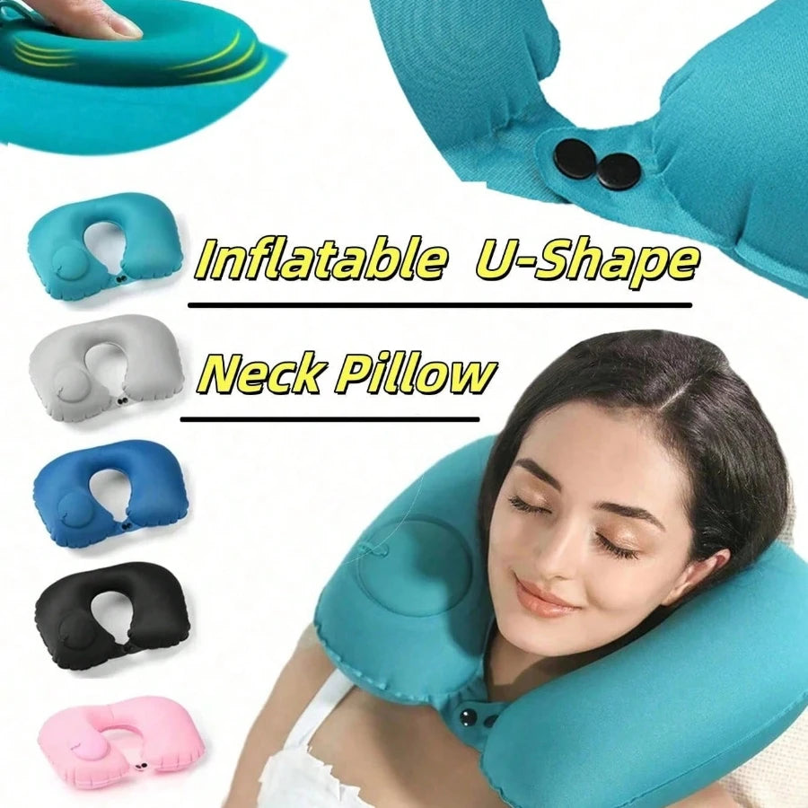 Inflatable Neck Pillow for Traveling, Blow Up Neck Pillows for Air Travel, Travel Pillows, Inflatable U-shaped Pillow