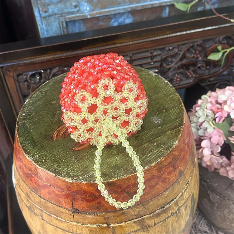 New Beaded Strawberry Bag Small Handmade Zero Wallet Cute Sweetheart Girl Exquisite Small One Coin  Bags
