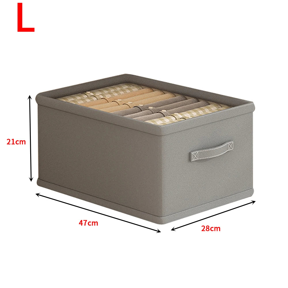 Foldable Trouser Storage Box with PP Board Large Capacity Drawer Clothes Pant Jeans Storage Box Wardrobe Clothes Storage Organiz