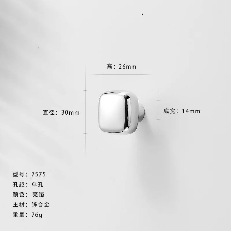 Bright Chrome Silver Wardrobe Door Handle Modern Minimalist Zinc-Alloy Pull for Cabinet Shoe Cabinet  Drawer Furniture Hardware