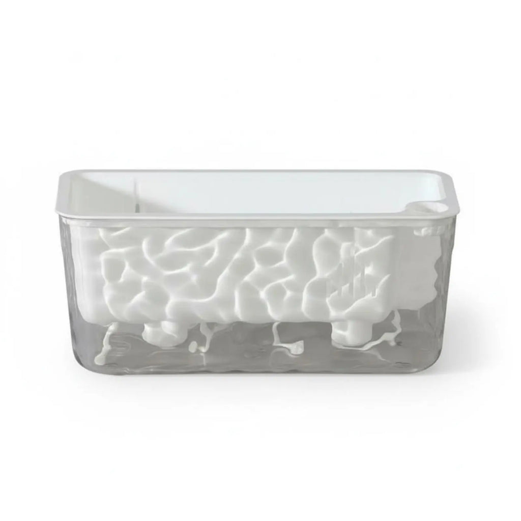 Automatic-Watering Planter Long-Lasting PET Material Transparent Plant Pot Rectangular Flower Pot Frosted Textured Design