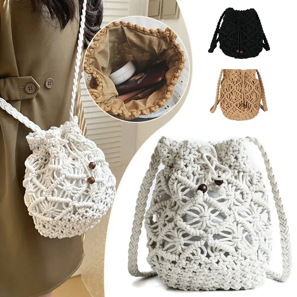 New Summer Fashion Handmade Bucket Bags for Women Shoulder Crossbody Bag Female Handbag