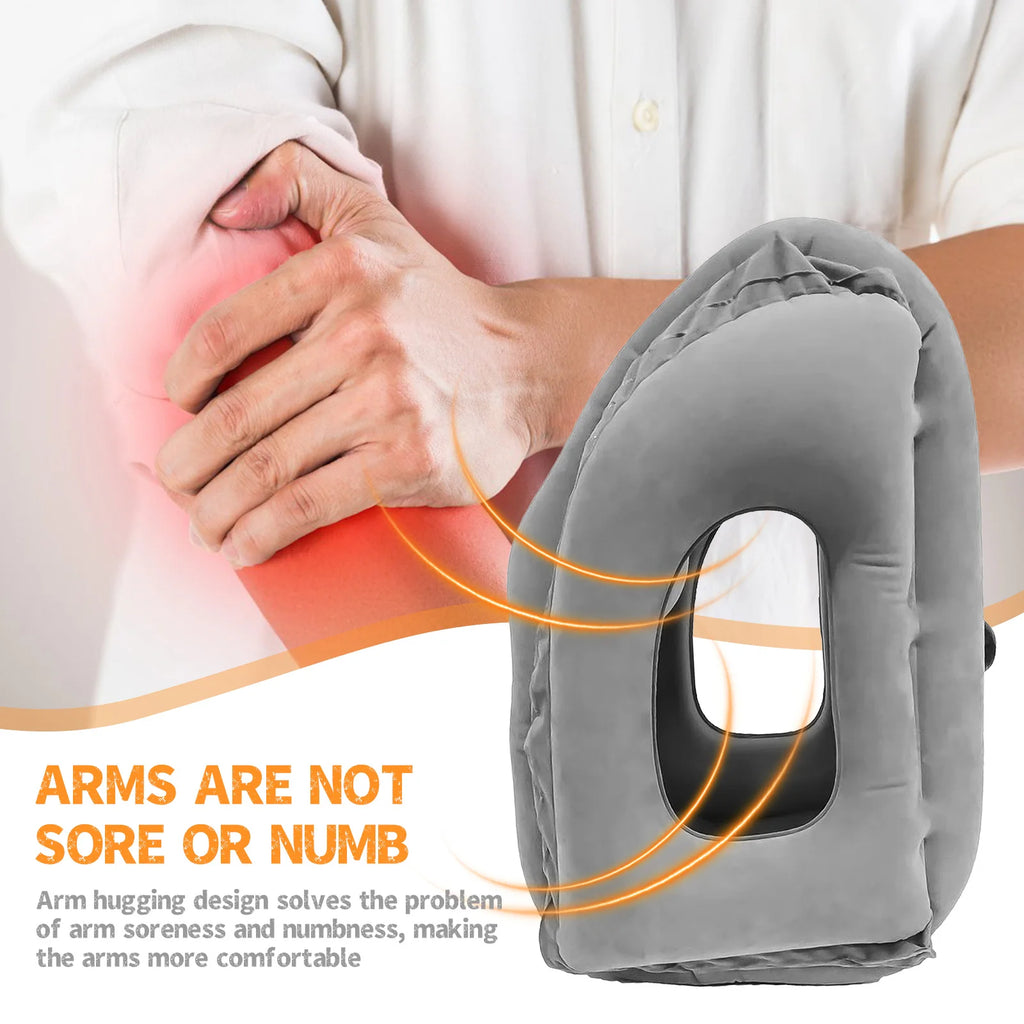 1pc Inflatable Travel Pillow Airplane Pillow With Patented Valve Design Neck Head Support Travel Accessories