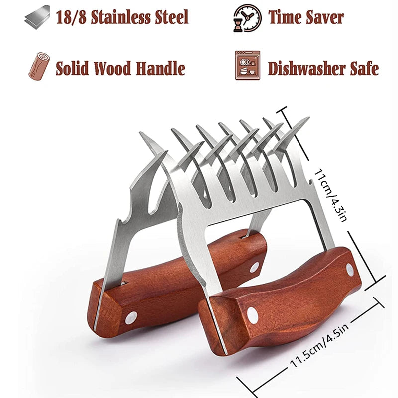 Meat Claws for Shredding Pulled Pork, Chicken, Turkey and Beef- Handling & Carving Food - Barbecue Grill Accessories