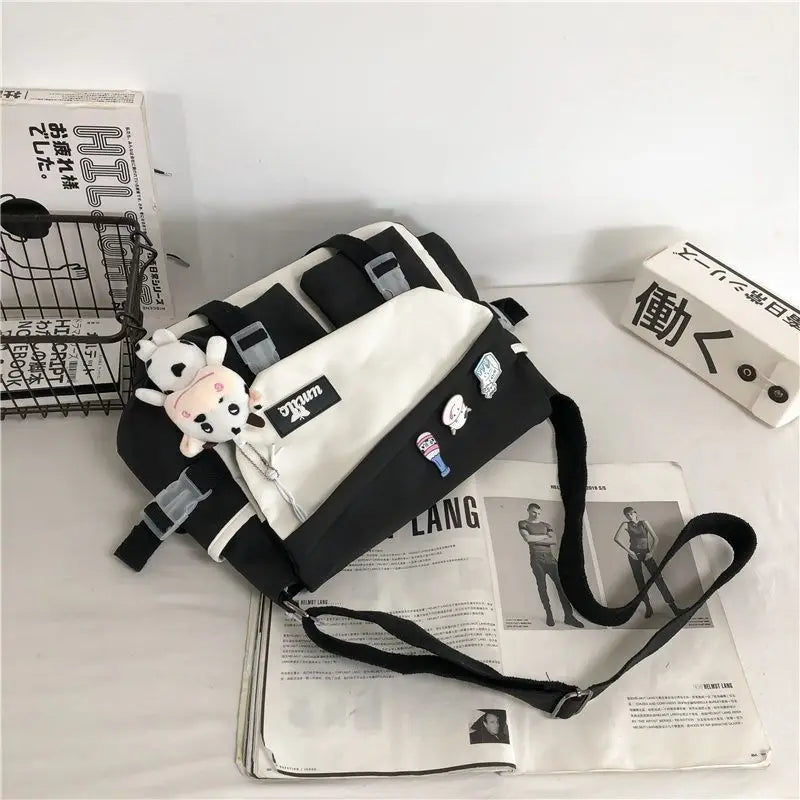 Nylon Handbags Shoulder Bag Large Capacity Crossbody Bags for Teenager Girls Men Harajuku Messenger Bag Student School Bags Sac