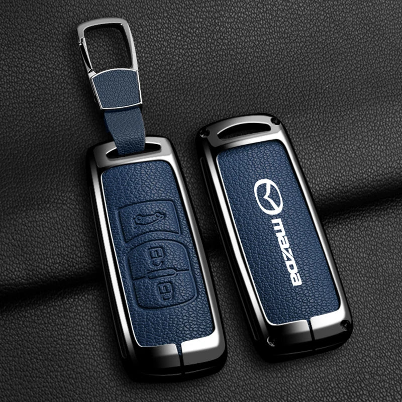 Zinc Alloy Car Key Holder for Mazda Axela Atenza 3 2 6 CX3 CX5 CX30 CX8 CX9 MX5 RX7 RX8 SKYACTIV Remote Protector Car Key Cover