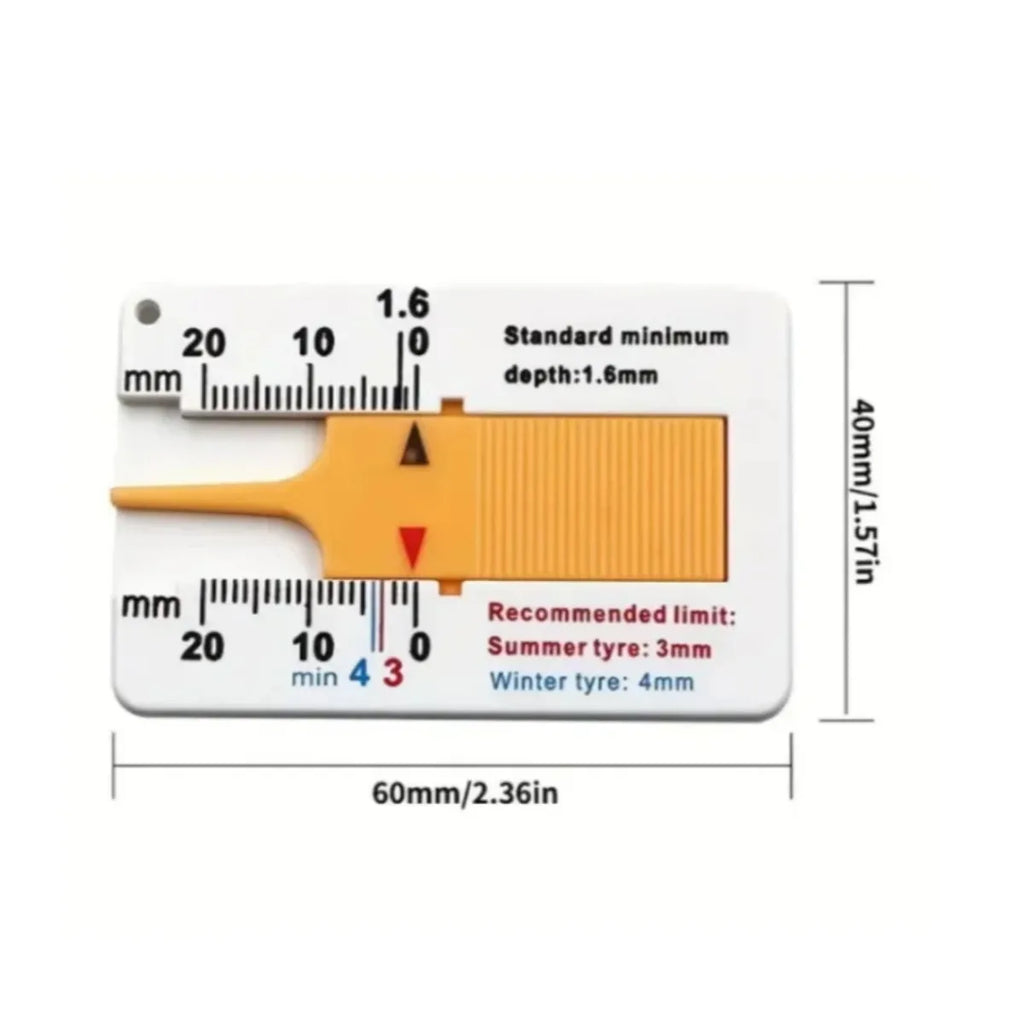 Portable Vernier Caliper Gauge 0-20mm Tire Tread Depth Ruler Auto Motorcycle Truck Repair Tool Uses For Car Tire Measuring