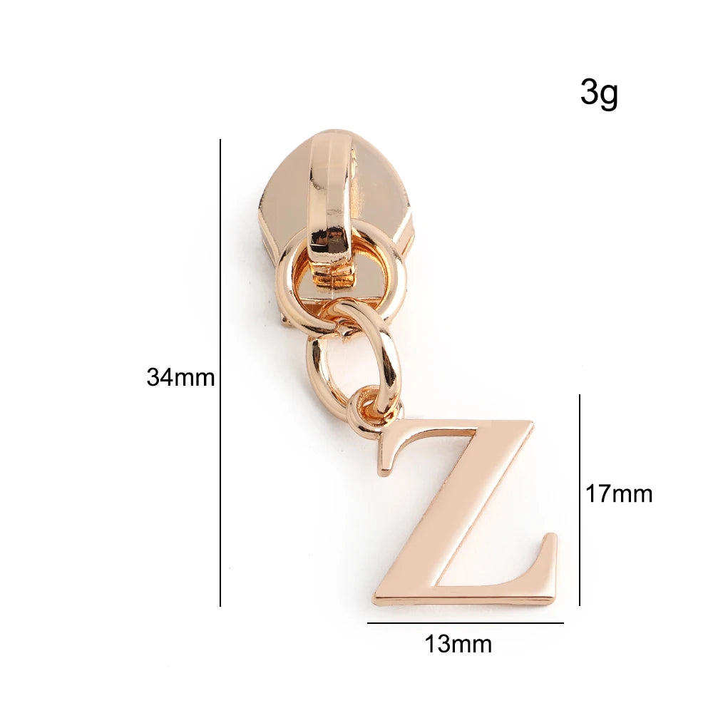 20/50PCS 5# Nylon A-Z English Initial Letter Zipper Puller Slider For Create Personal Logo Bag Purse Trinkets Gift Accessories