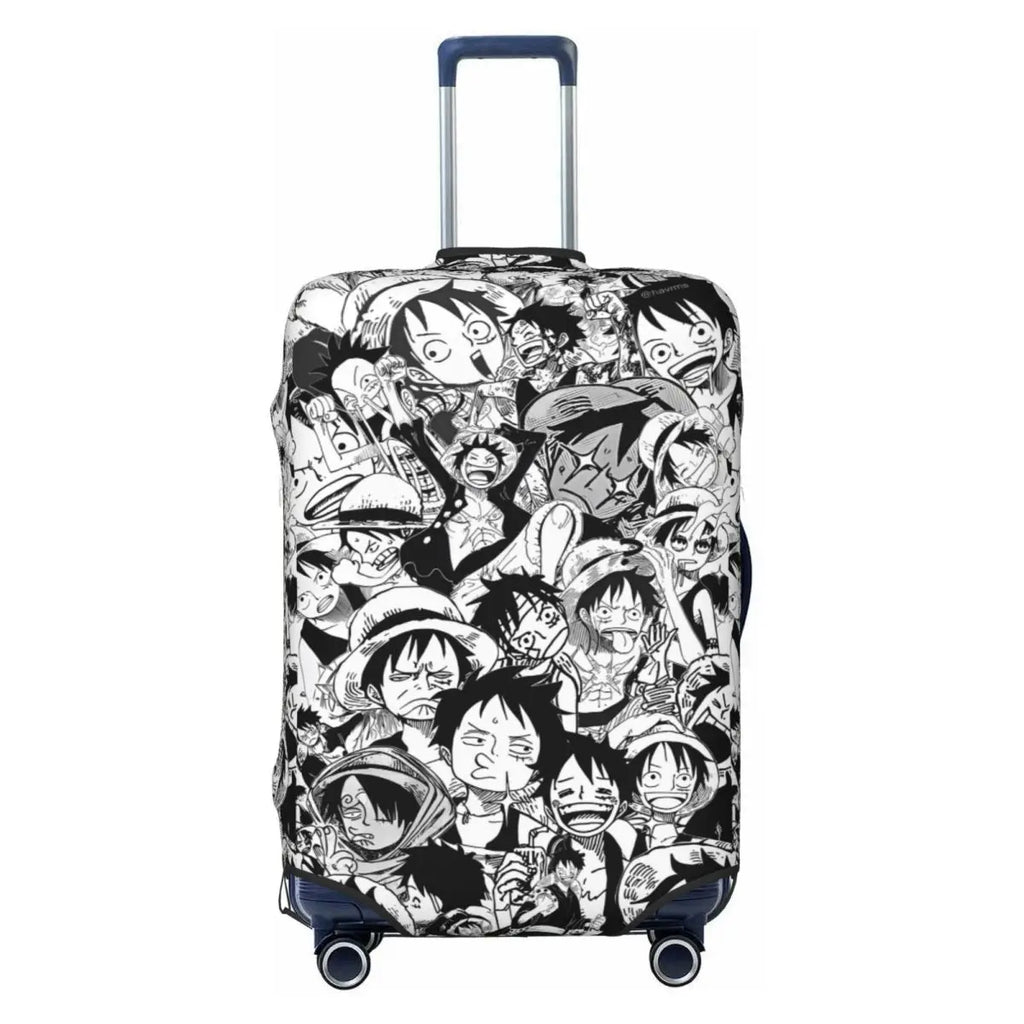 The Cheerful Pirate Flashing Victory Signs Suitcase Cover Flight Anime One Piece Elastic Luggage Case Cruise Trip Protection