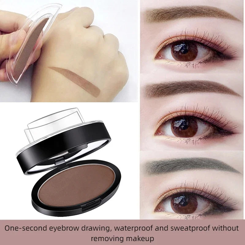 Eyebrow Powder Stamp Tint Stencil Kit Cosmetics Professional Makeup Waterproof Eye Brow Stamp Lift Eyebrow Enhancers Stencil Kit