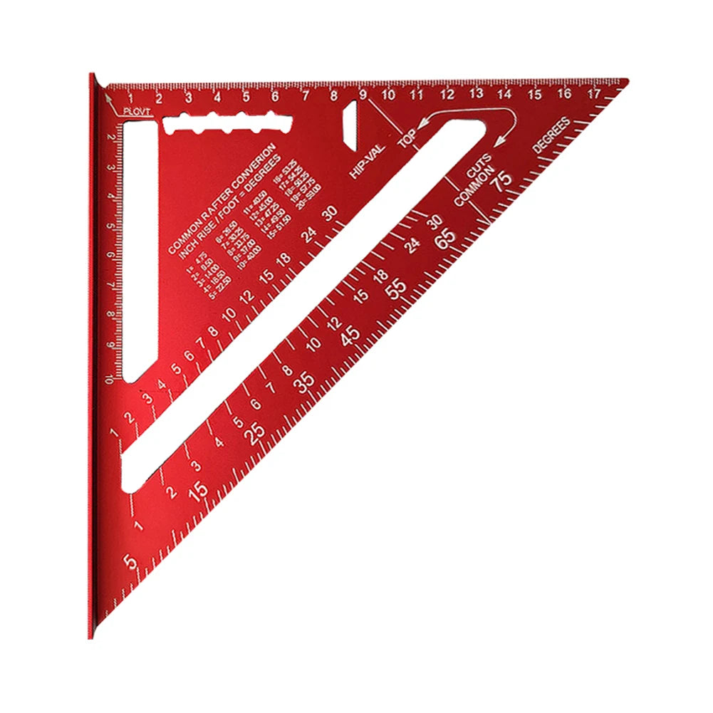 Aluminum Alloy Triangular Ruler 12 Inch Measuring Angle Protractor Ruler 90° Triangle Carpenter Square Ruler Wood Working Tools