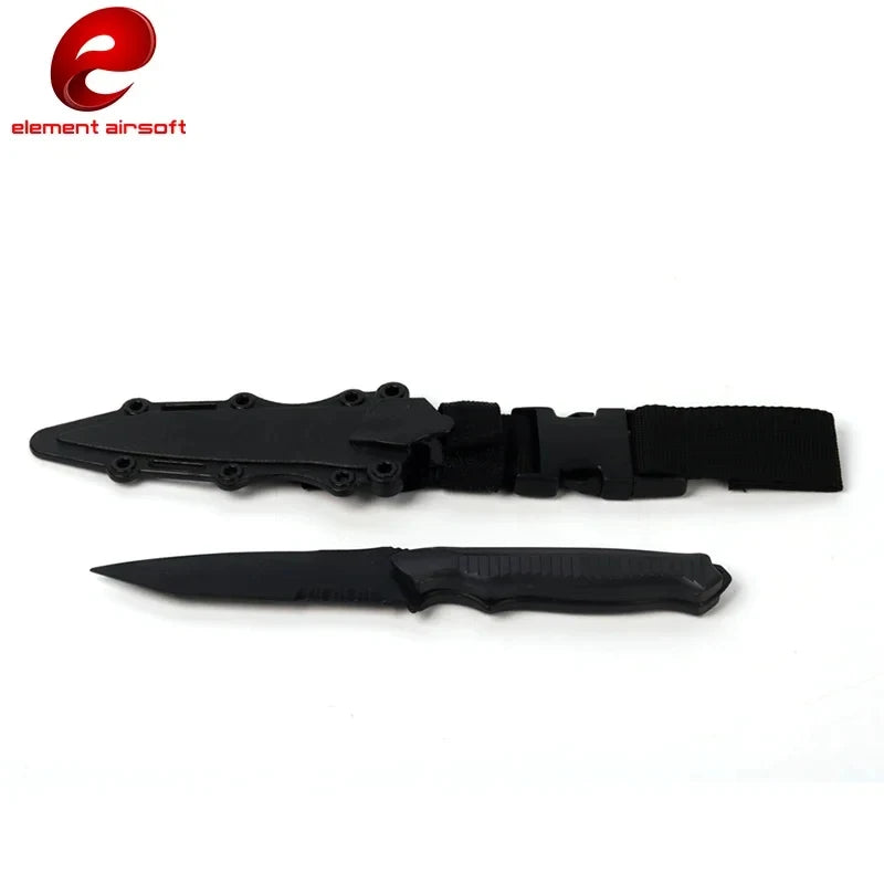 Tactical Combat Knife Model Toy with Rubber Training Sheath Military Birthday Gift CS Cosplay Prop for Enthusiasts