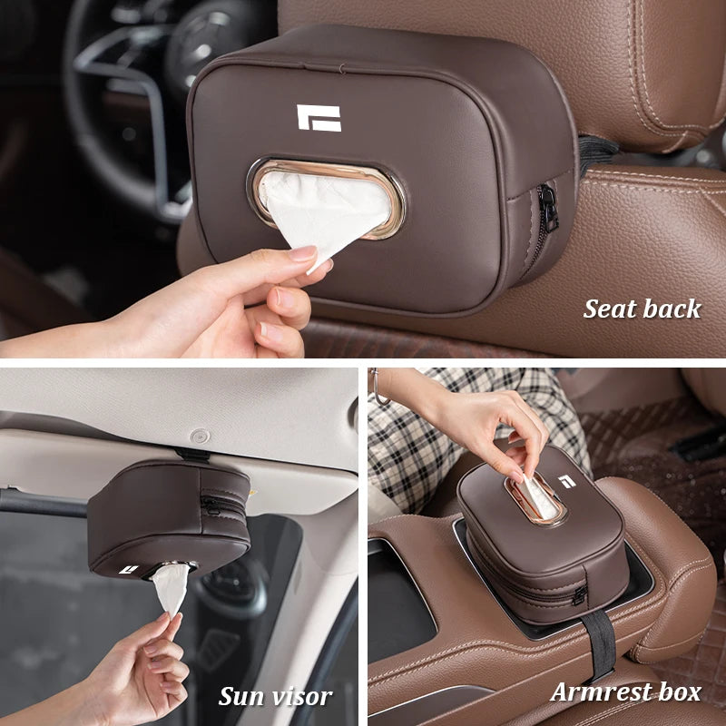 Microfiber Leather Backrest Tissue Bag Armrest Storage Box Car Accessories for BAIC Polestone Rox 01 Jishi 01