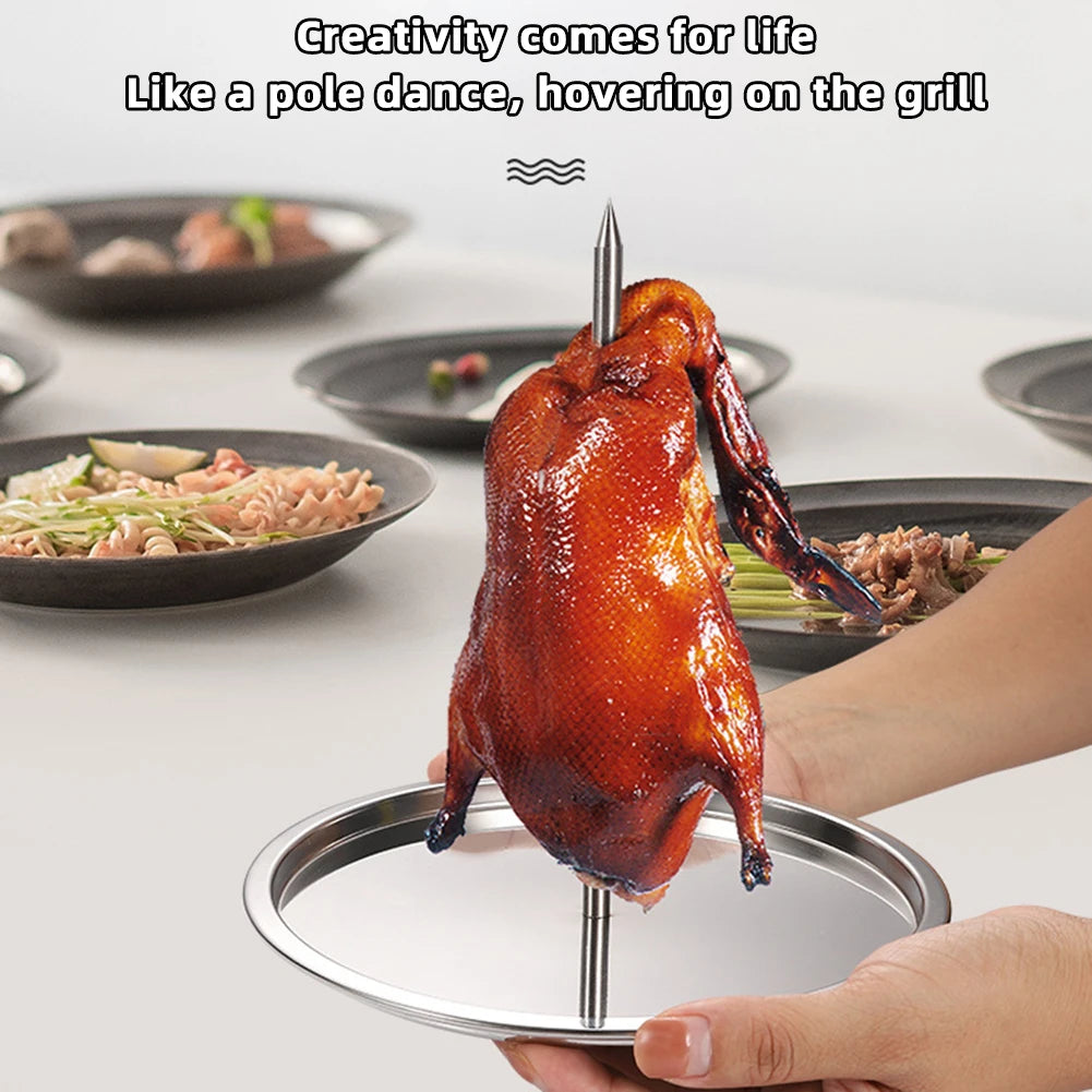 Chicken Roaster Rack Non-stick Food Grade Stainless Steel Vertical Chicken Holder Barbecue Cooking Pans Kitchen Accessories