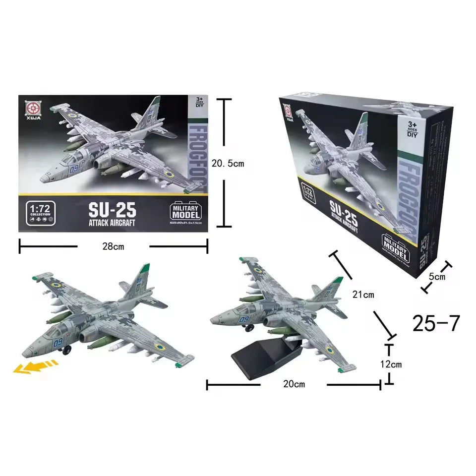 New Military Series Building Blocks Creative Multi-Purpose Fighter SU-25 F18 J35 ABS Aircraft F14 Model Toys For Boy Xmas Gift