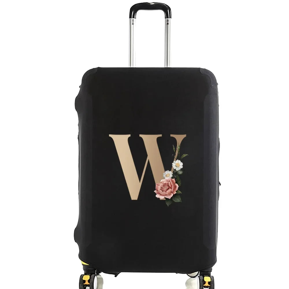 Travel Suitcase Protective Covers Thick Elastic Luggage Cover Protector for 18"-28"Baggage Travel Bag Case Gold Letter Printed