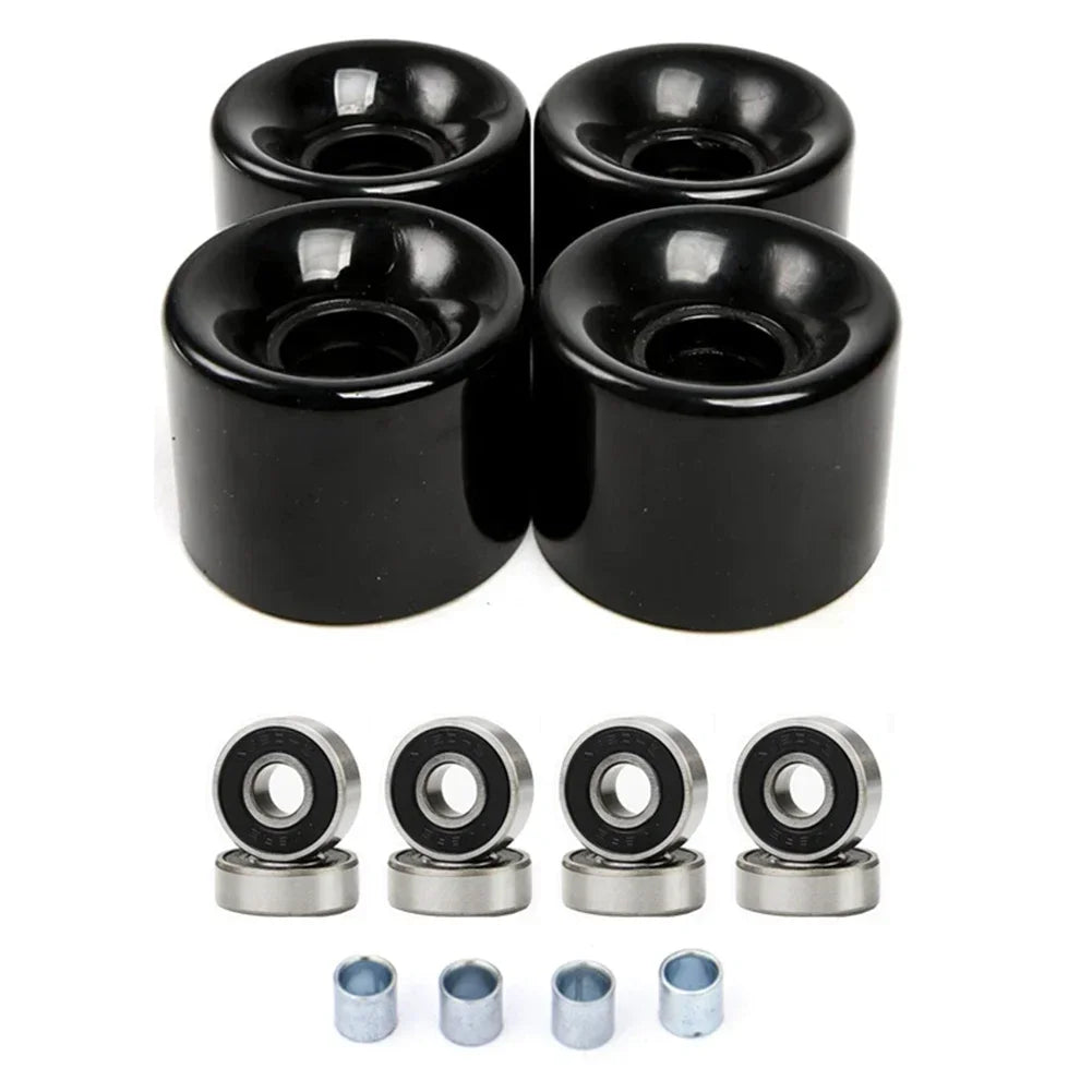 60x45mm 4Pcs Skateboard Wheels 78A PU with ABEC9 Bearings and Spacers Set for Longboards Cruisers and Street Skateboards